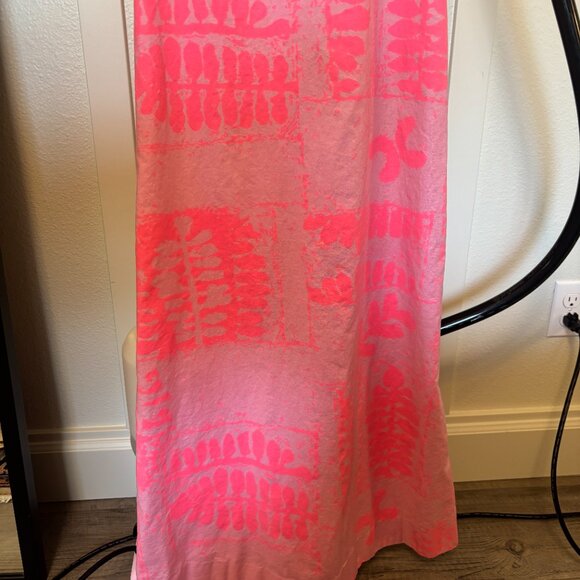 Vintage Otaheite Lahaina Hawaiian Maxi Dress Light and Bright Pink - Picture 10 of 10